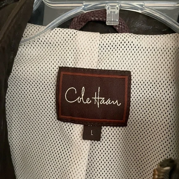 100% Genuine Lambskin Leather Moto Jacket (Men’s) by Cole Haan - Picture 9 of 9